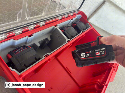 Packout Deep Organizer Insert for Milwaukee M18 Batteries-By Jonah Pope (JPDO-M18BR)