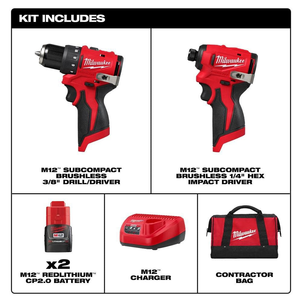 M12 Subcompact Brushless Drill/Driver Kit