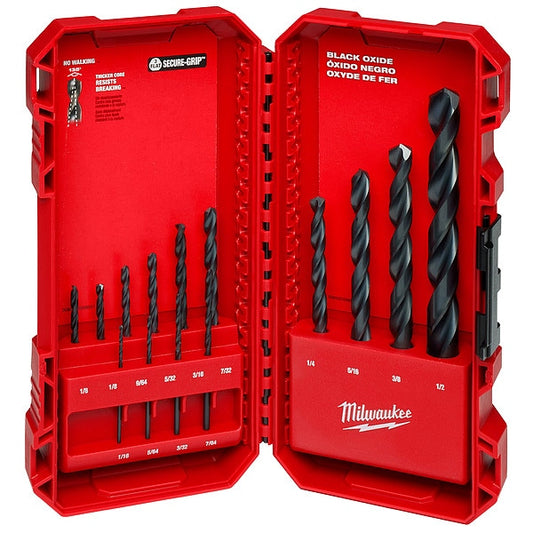 Milwaukee Thunderbolt Assorted Black Oxide Drill Bit Set 3-Flat Shank 21 pc
