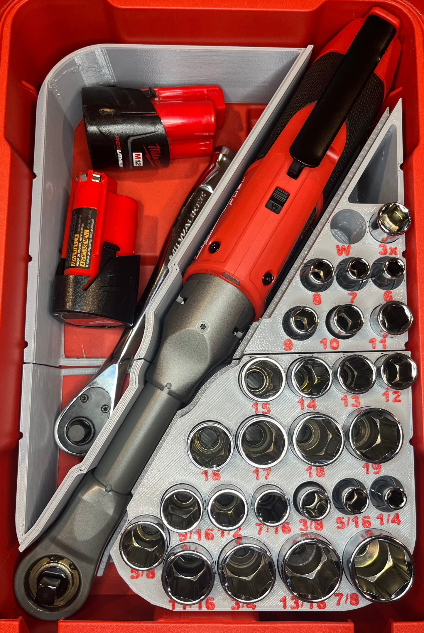 Packout Insert For M12 Extended Reach 3/8" Ratchet and 56-Piece Socket ...