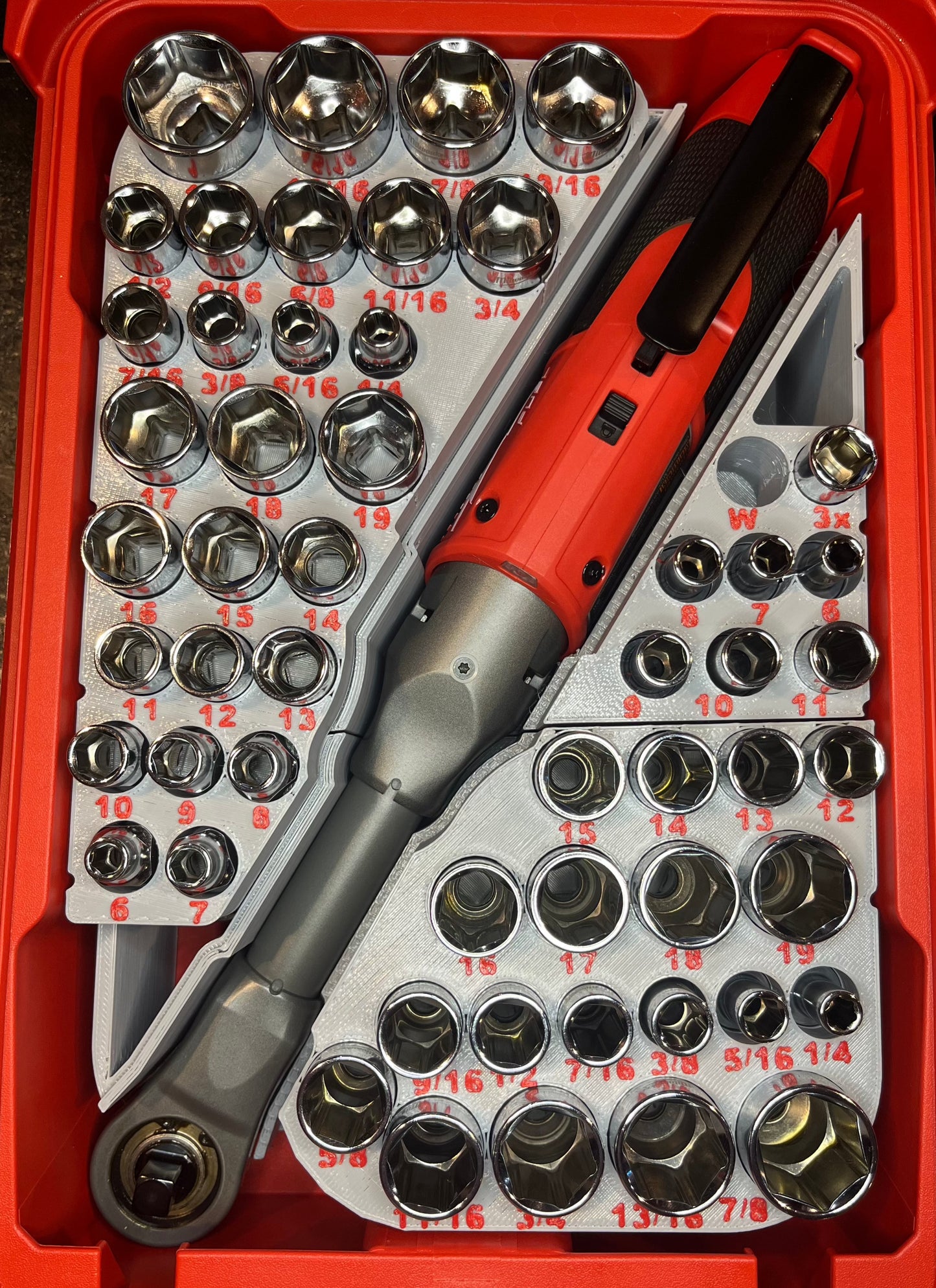 Packout Insert For M12 Extended Reach 3 8 Ratchet and 56 Piece Socket 10 Spot Tools