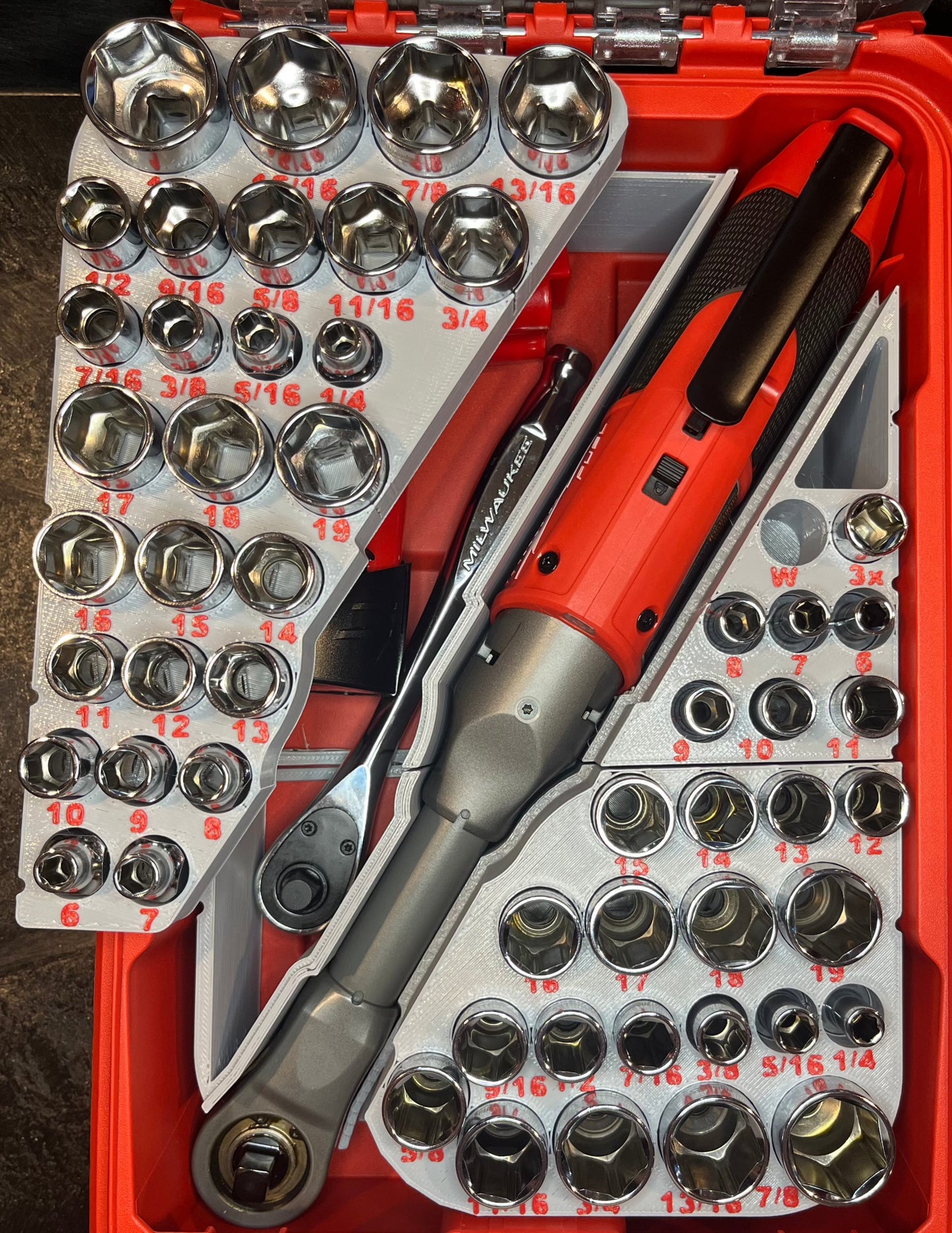 Packout Insert For M12 Extended Reach 3/8" Ratchet and 56-Piece Socket ...