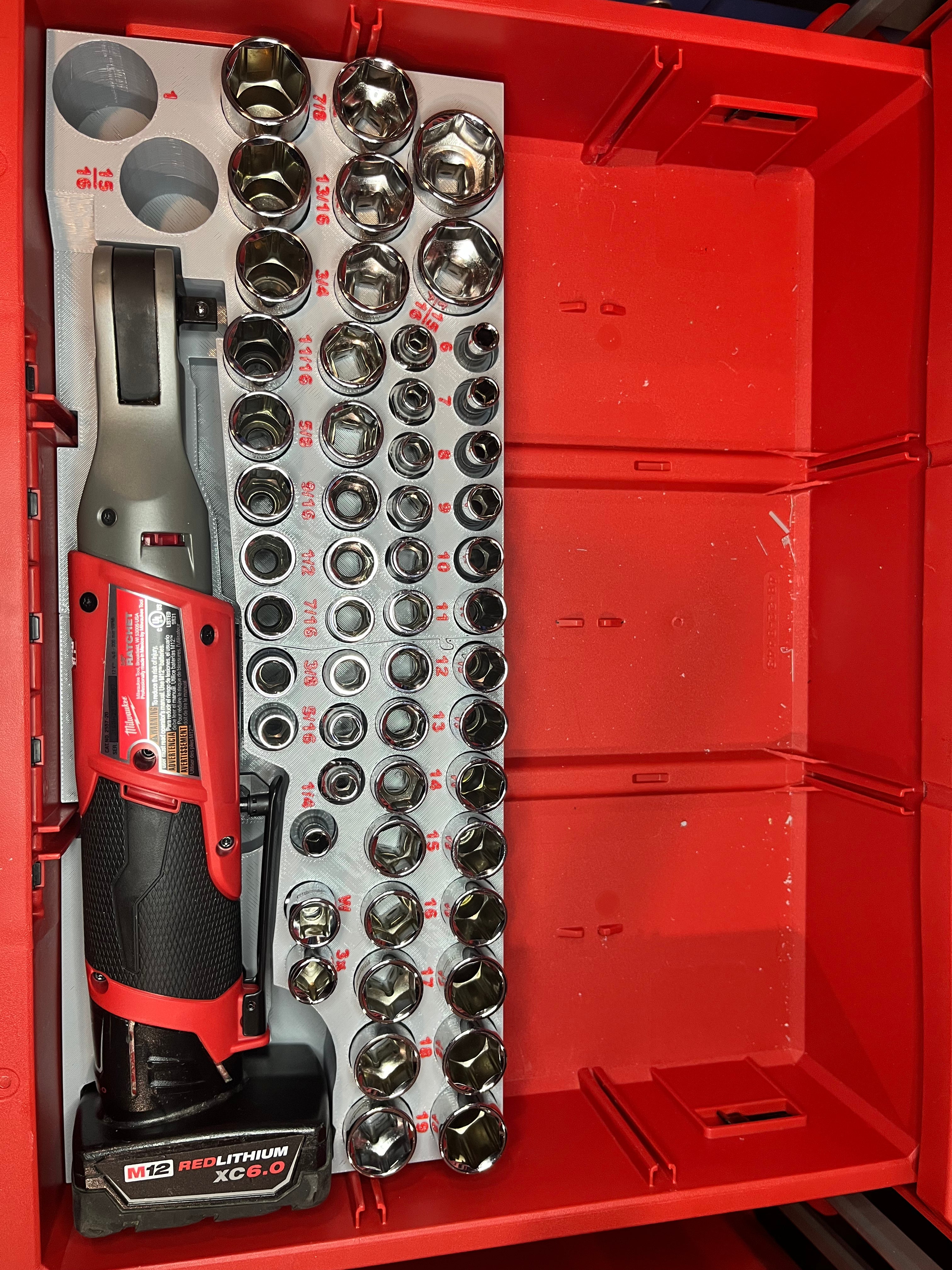 Packout Drawer Insert for M12 3/8" Ratchet and 56-Piece Socket Set (RA ...