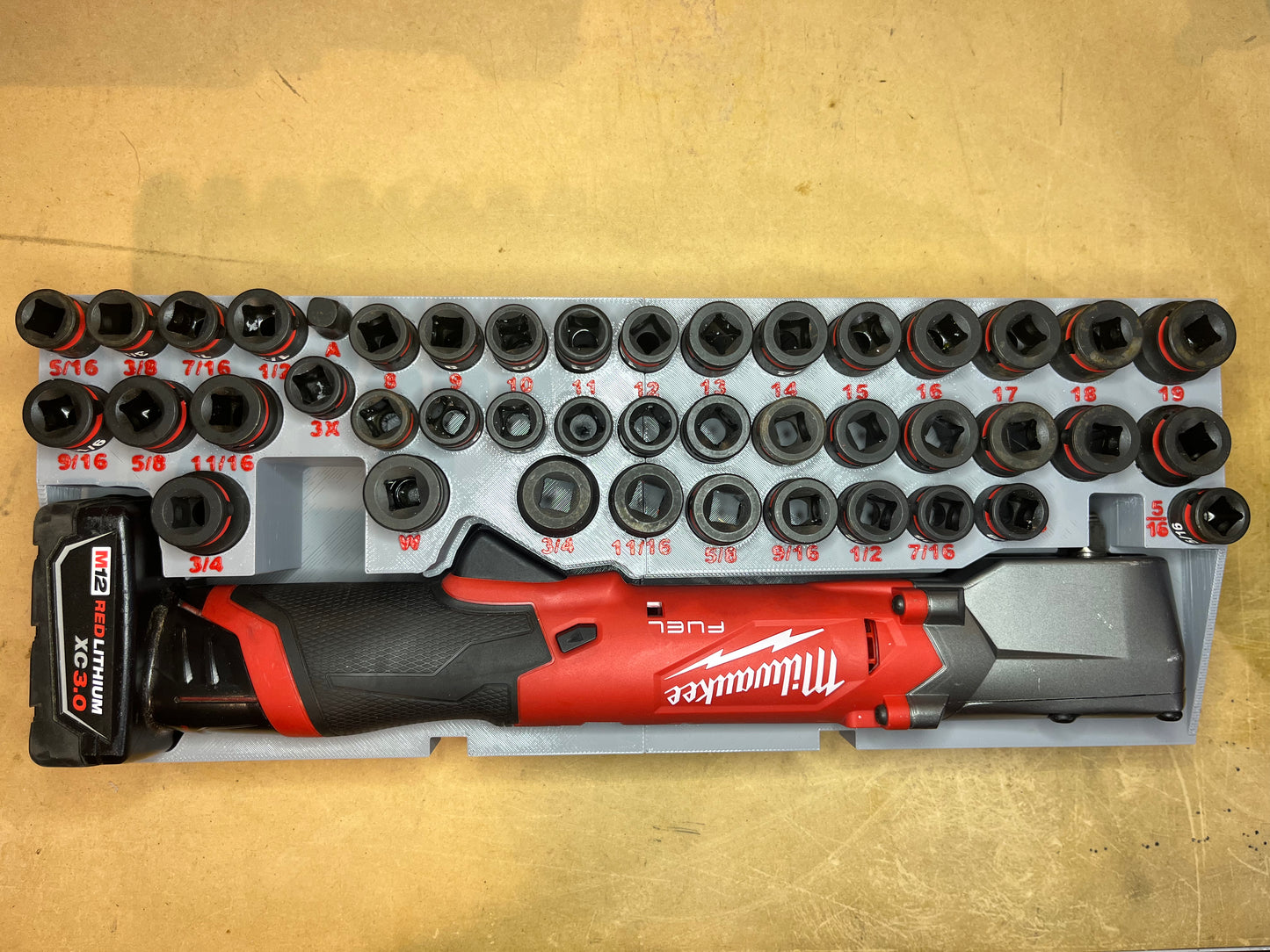 Packout Drawer Insert for M12 FUEL Right Angle Impact Wrench and 43-Piece Impact Socket Set (RAWD) - Sidewinder Style