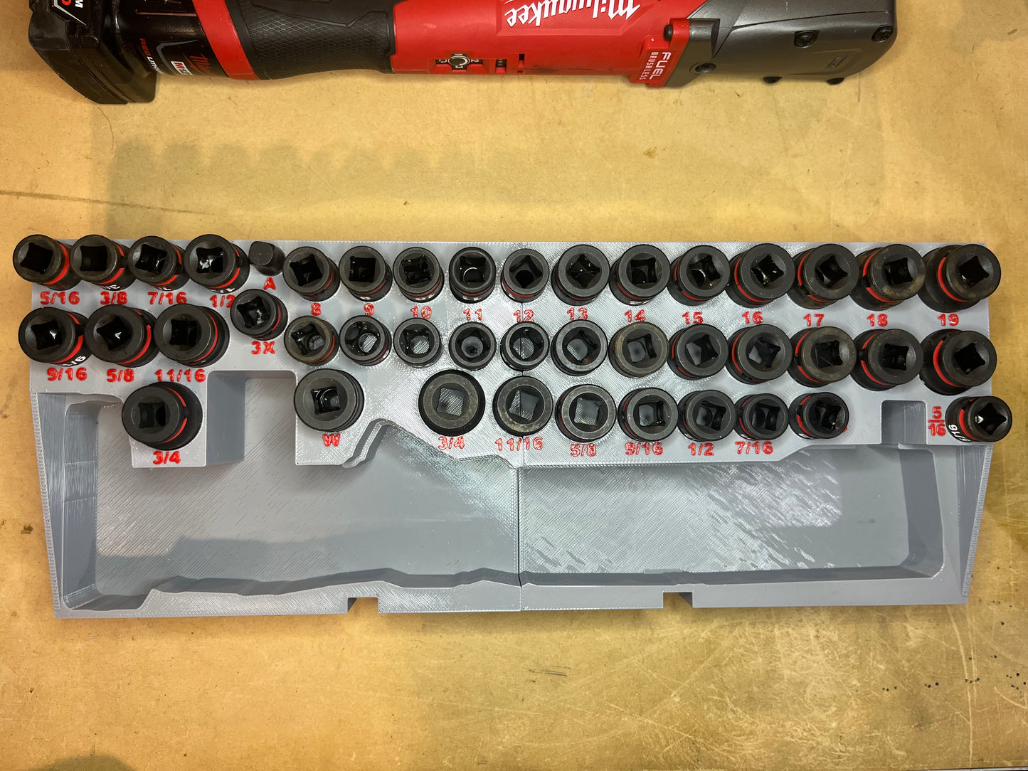 Packout Drawer Insert for M12 FUEL Right Angle Impact Wrench and 43-Piece Impact Socket Set (RAWD) - Sidewinder Style