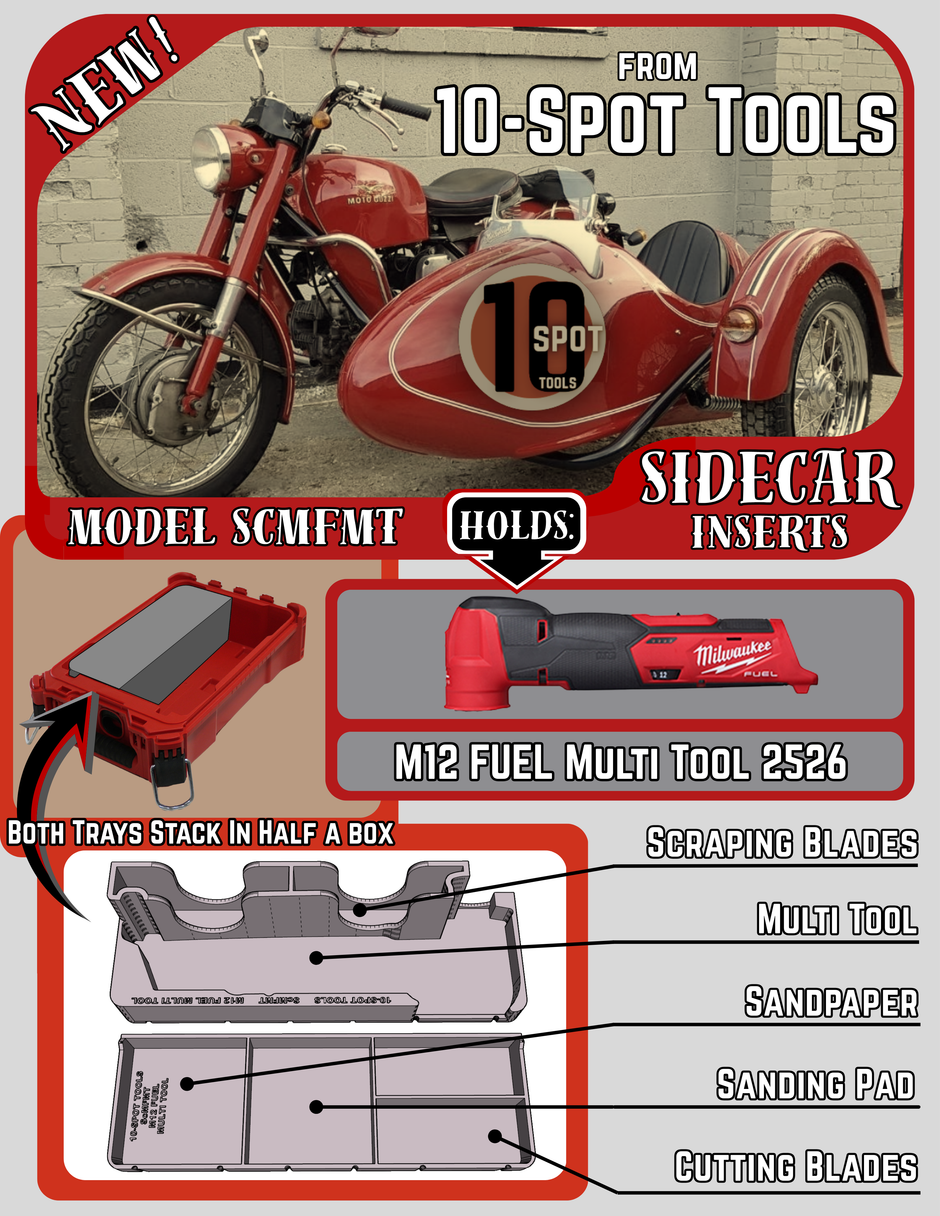 SideCar Inserts for Packout Organizer Boxes – 10-Spot Tools