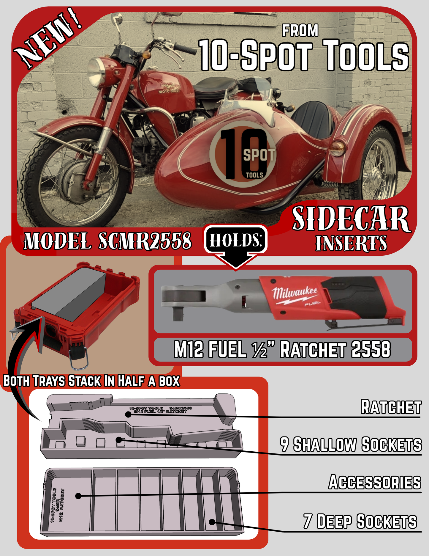 Packout SideCar Insert for M12 FUEL 1/2" Ratchet (ScMR2558)