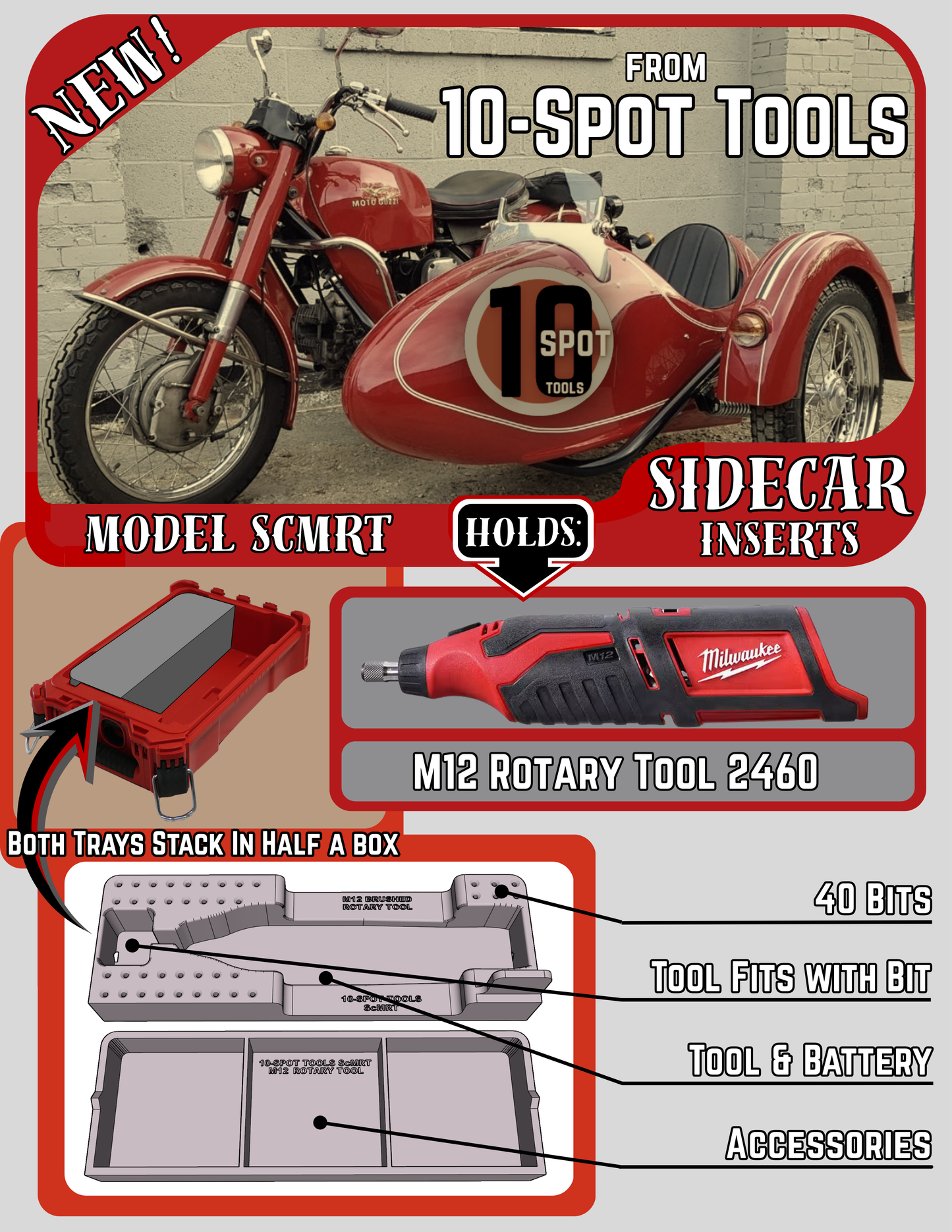 Packout SideCar Insert for M12 Rotary Tool (ScMRT)