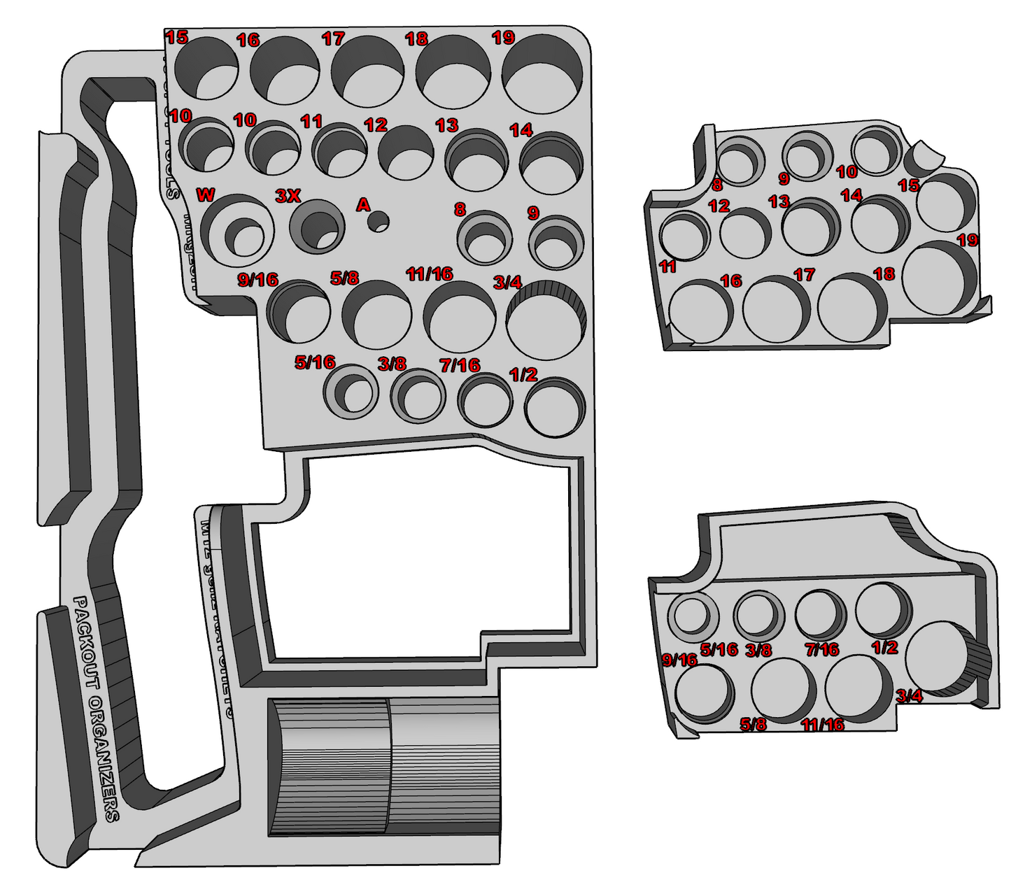 Packout Organizer Insert for NEW M12 Ratchets and Impact Socket Set (MRg2SH)