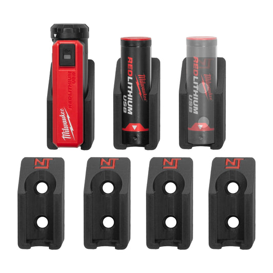 Battery Mounts for Milwaukee Red Lithium (7-Pack)
