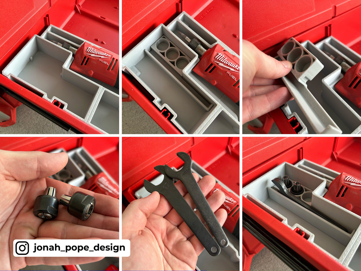 Slimline Packout Drawer Insert for M12 FUEL Straight Die Grinder - Jonah Pope Design (JPD-DG)