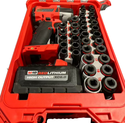 Packout Insert For M18 Mid Torque 3 8 Impact Wrench w 43 Piece Impact Socket Set WASH