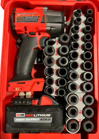 Packout Insert For M18 Mid Torque 3/8” Impact Wrench w/ 43-Piece Impact Socket Set (WASH)