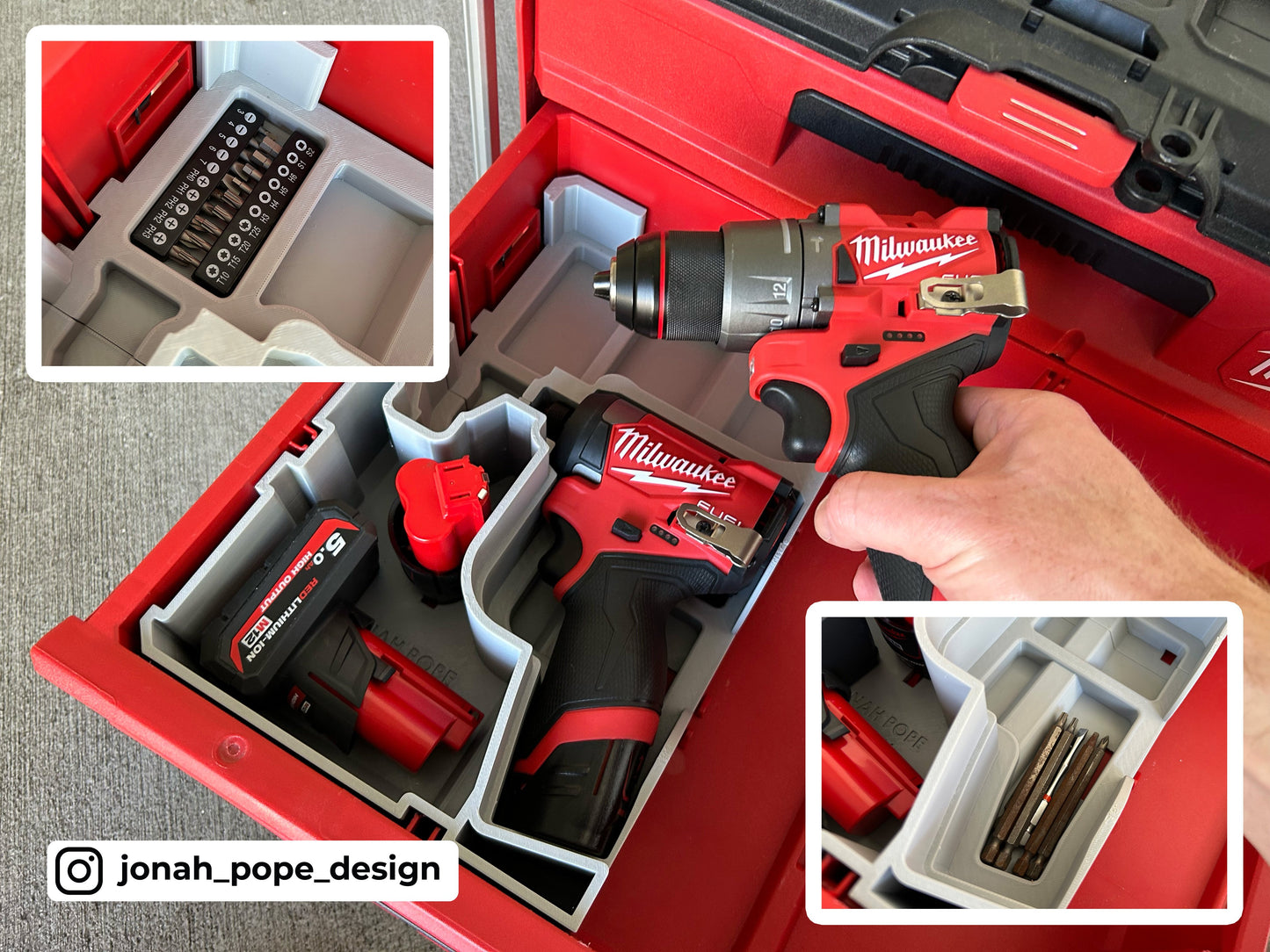 Packout Drawer Insert For M12 Gen 3 Drill/Impact Driver - Jonah Pope Design (JPD-DID3)