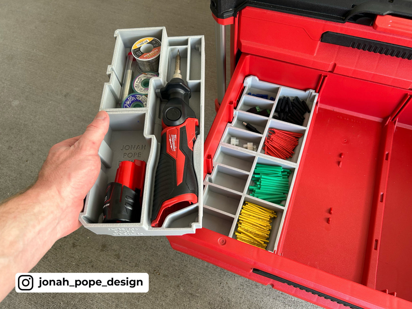 Slimline Packout Drawer Insert for M12 Soldering Iron - Jonah Pope Design (JPD-SI)