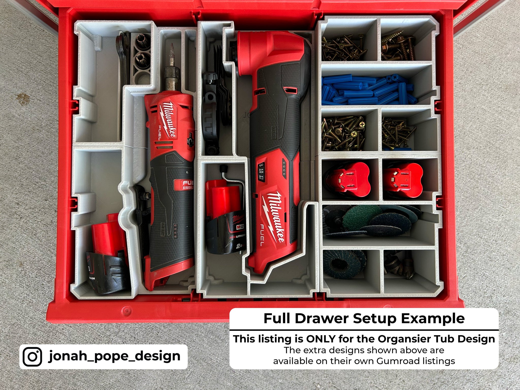 Slimline Packout Drawers Organizer Tubs Inserts (Red/Black) - Jonah Po ...