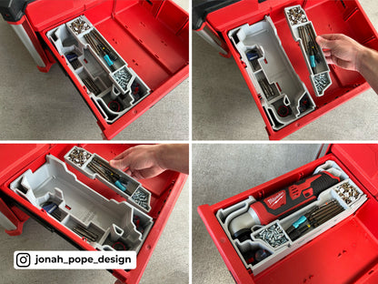 Slimline Packout Drawer Insert for M12 Right Angle Drill and Impact Driver - Jonah Pope Design (JPD-RADI)