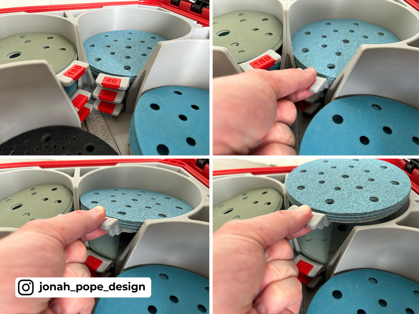 Packout Tool Box Insert For Festool ETS EC150 and 6" Sanding Discs - Jonah Pope Design (JP-ETS)